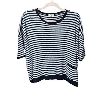 Eileen Fisher Black and White Striped Blouse
